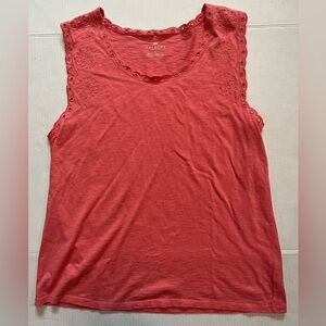 Talbots Coral Eyelet Tank Top